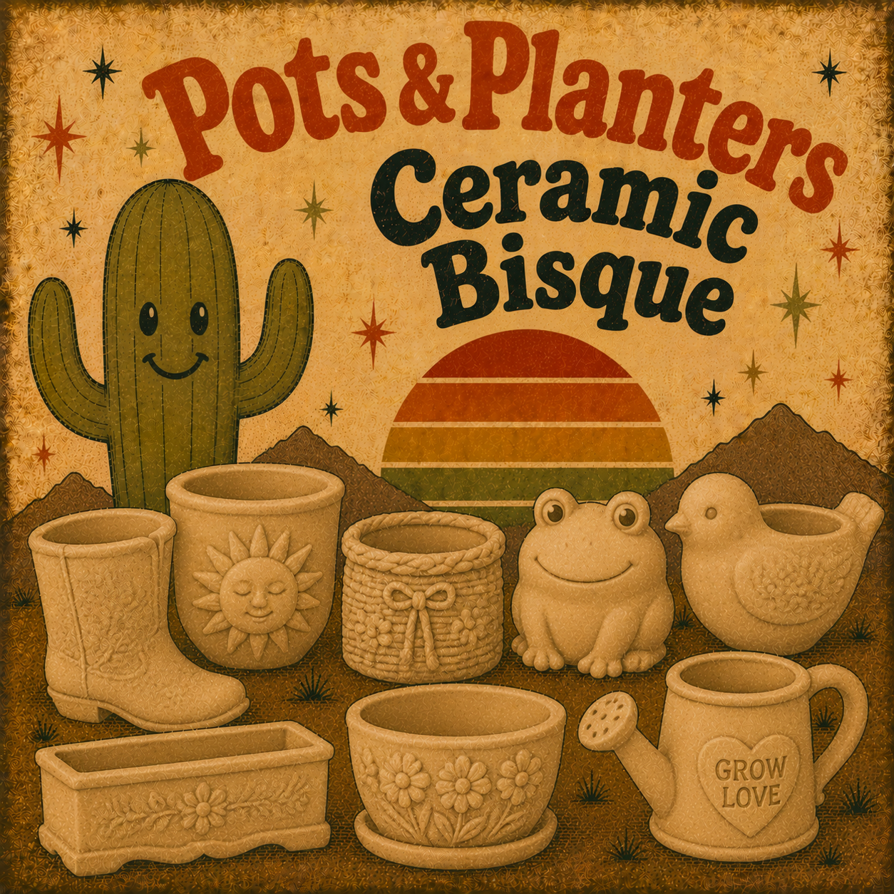 Pots & Planters Ceramic Bisque