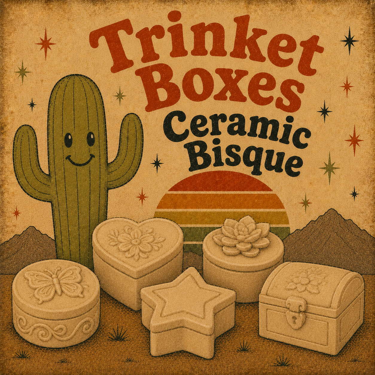 Trinket Boxes Ceramic Bisque