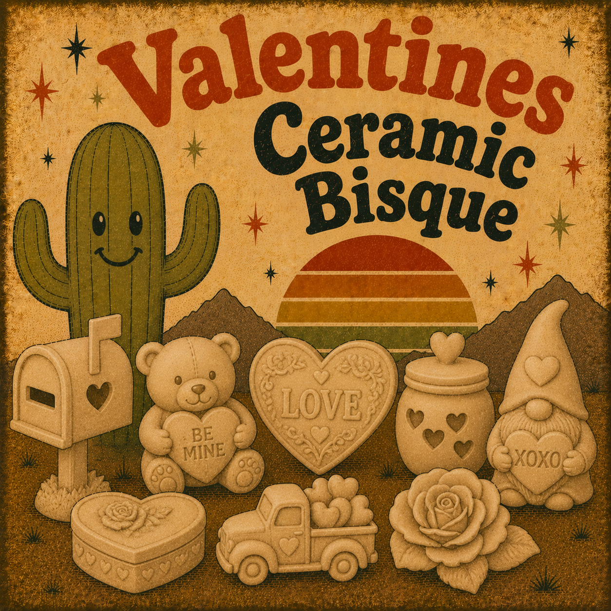 Valentines Ceramic Bisque