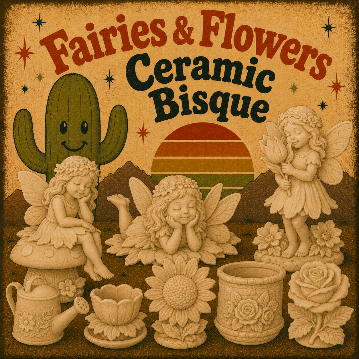 Fairies & Flowers Ceramic Bisque