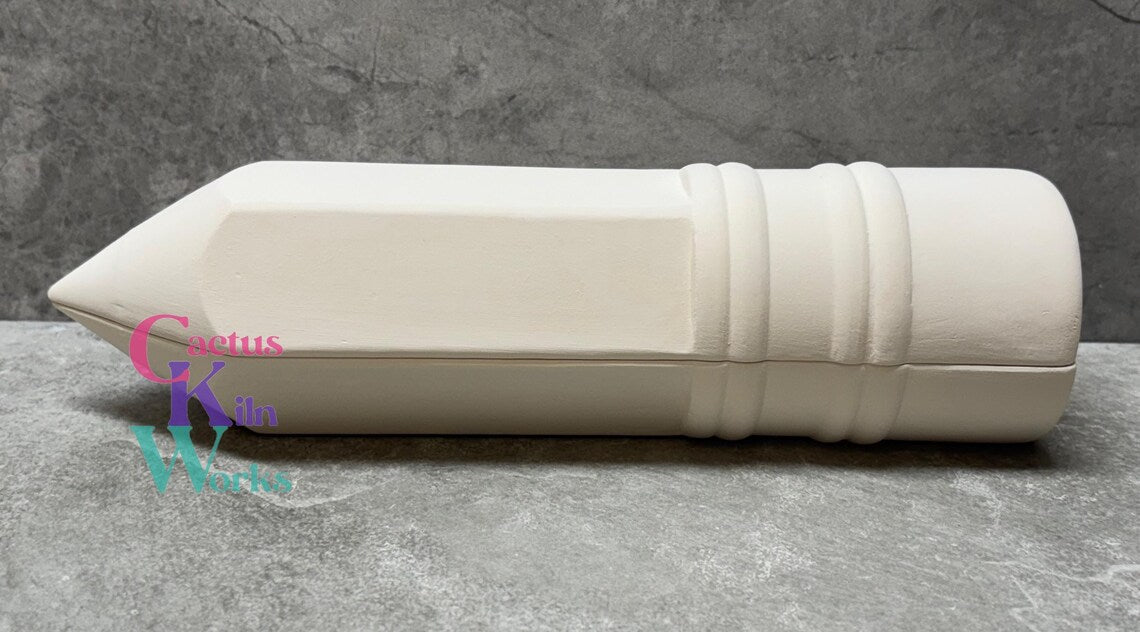 School Pencil Trinket Box - Ceramic Bisque PYOP