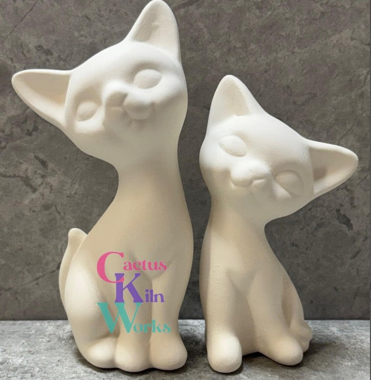 Kitty Cat SET Mother & Kitten - Ceramic Bisque PYOP