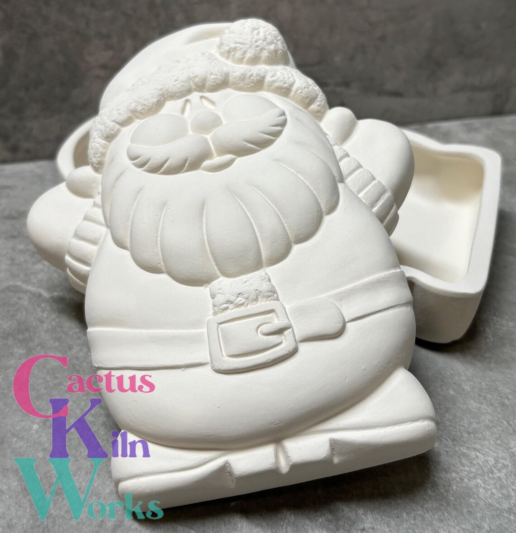 Christmas Santa Claus Trinket Box - Ceramic Bisque PYOP