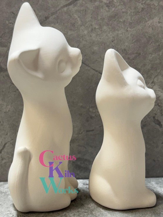 Kitty Cat SET Mother & Kitten - Ceramic Bisque PYOP