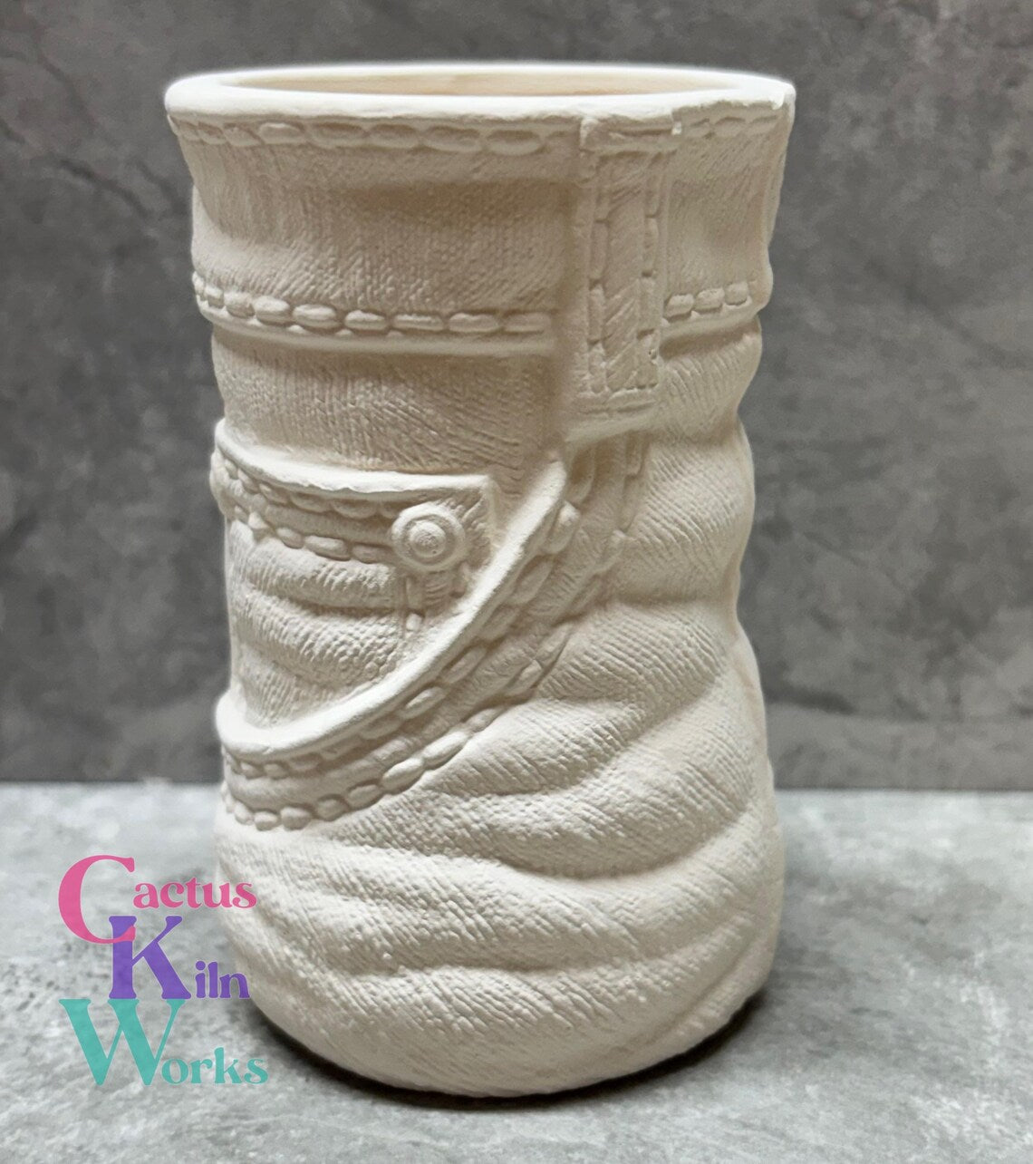 Denim Jeans Pencil Cup - Ceramic Bisque PYOP