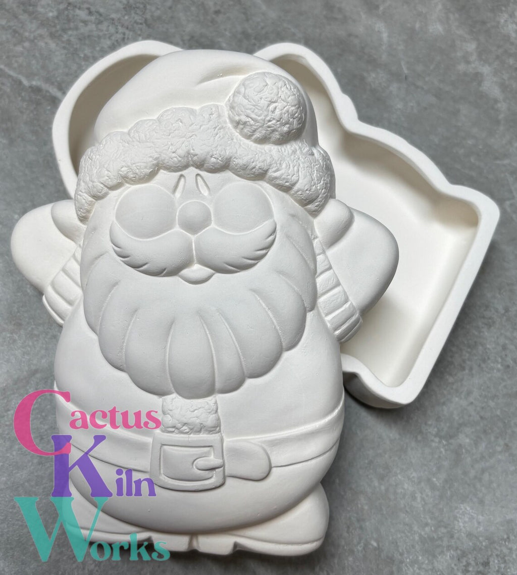 Christmas Santa Claus Trinket Box - Ceramic Bisque PYOP