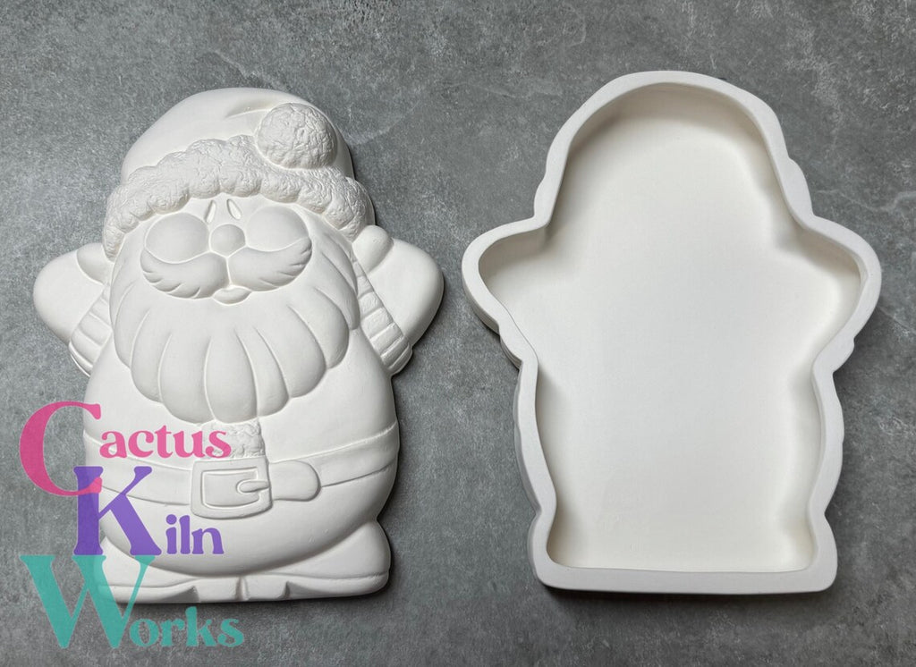 Christmas Santa Claus Trinket Box - Ceramic Bisque PYOP