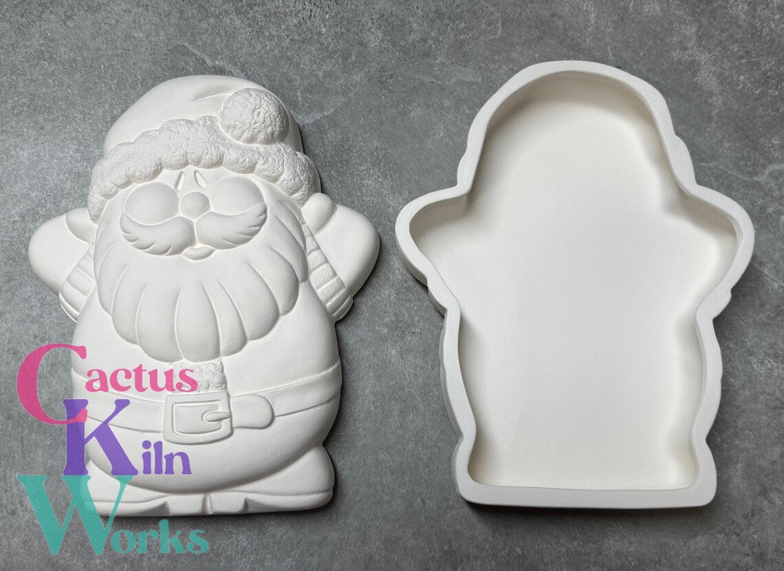 Christmas Santa Claus Trinket Box - Ceramic Bisque PYOP