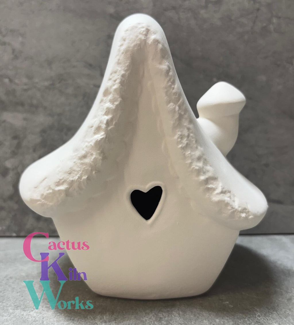 Christmas Candy Tea Light House - Ceramic Bisque PYOP