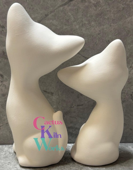 Kitty Cat SET Mother & Kitten - Ceramic Bisque PYOP
