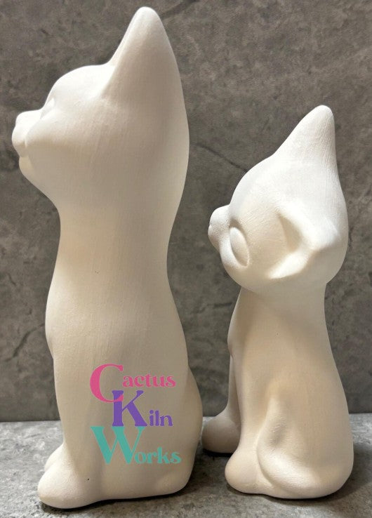Kitty Cat SET Mother & Kitten - Ceramic Bisque PYOP