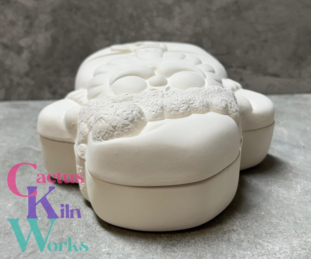 Christmas Santa Claus Trinket Box - Ceramic Bisque PYOP