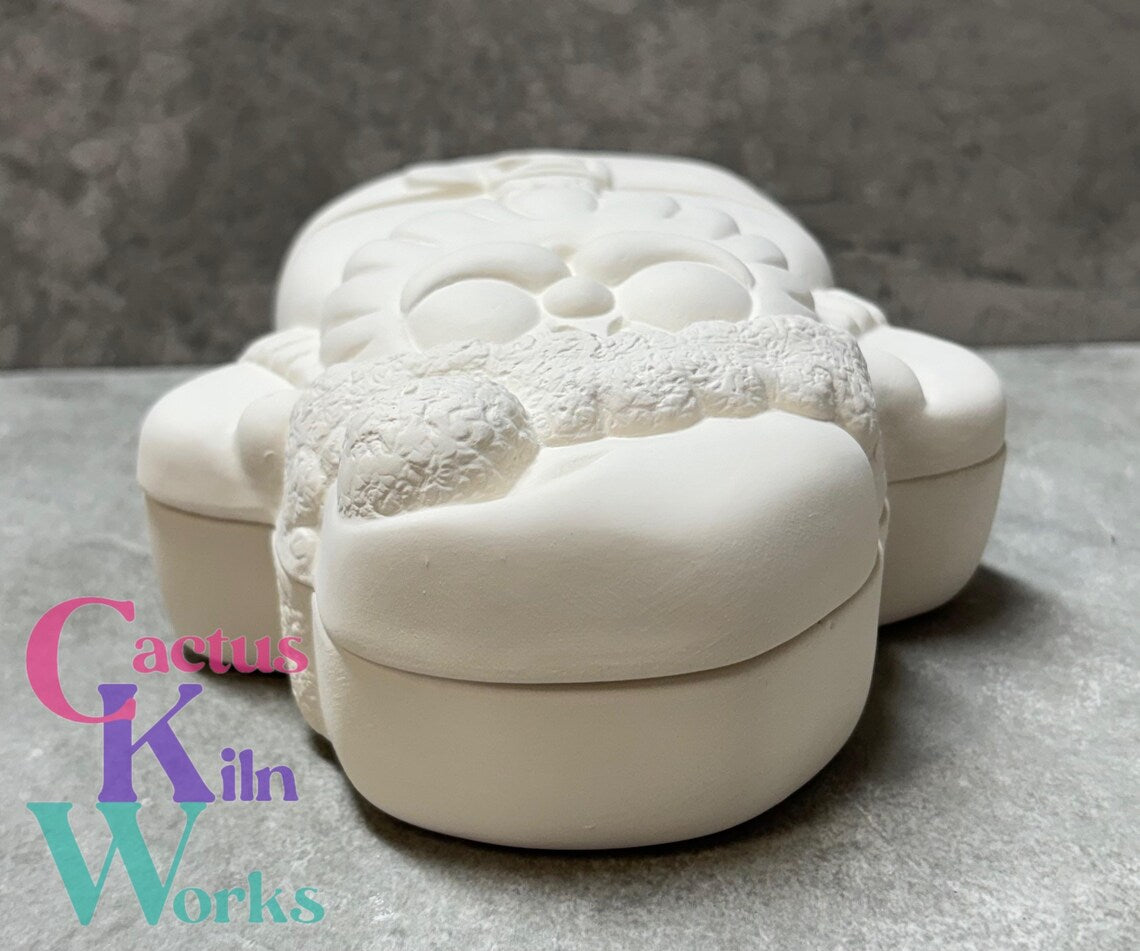 Christmas Santa Claus Trinket Box - Ceramic Bisque PYOP