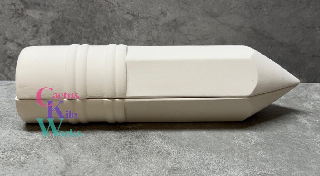 School Pencil Trinket Box - Ceramic Bisque PYOP