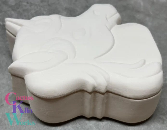 Unicorn Head Trinket Box - Ceramic Bisque PYOP