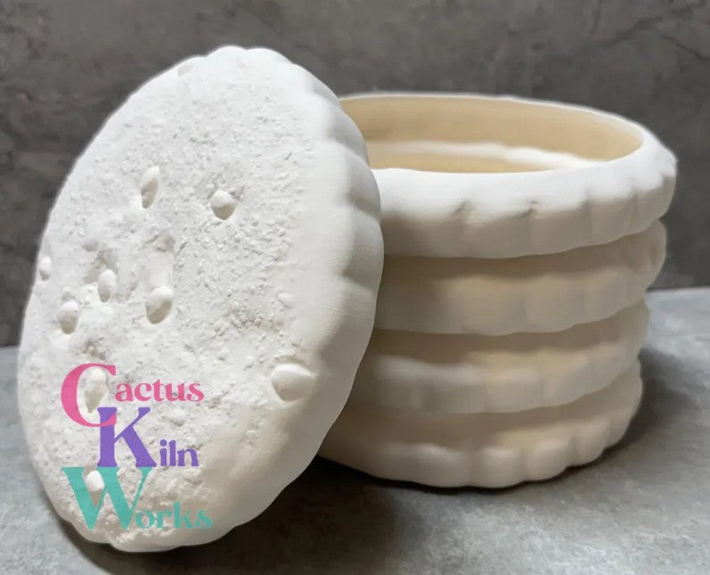 Chocolate Chip Cookie Stacked Cookie Jar Container - Ceramic Bisque PYOP