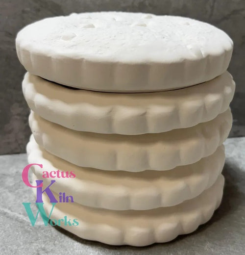 Chocolate Chip Cookie Stacked Cookie Jar Container - Ceramic Bisque PYOP