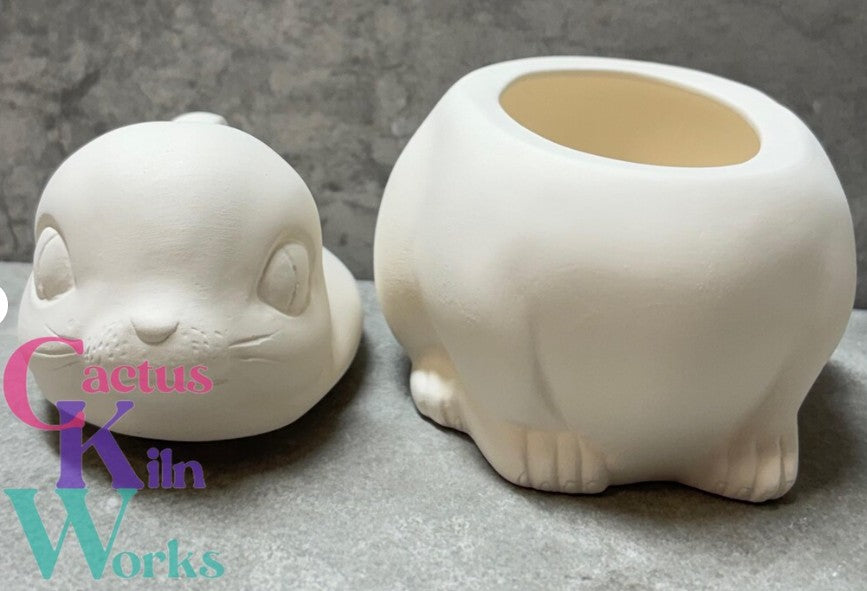 Baby Bunny Rabbit Trinket Box - Ceramic Bisque PYOP