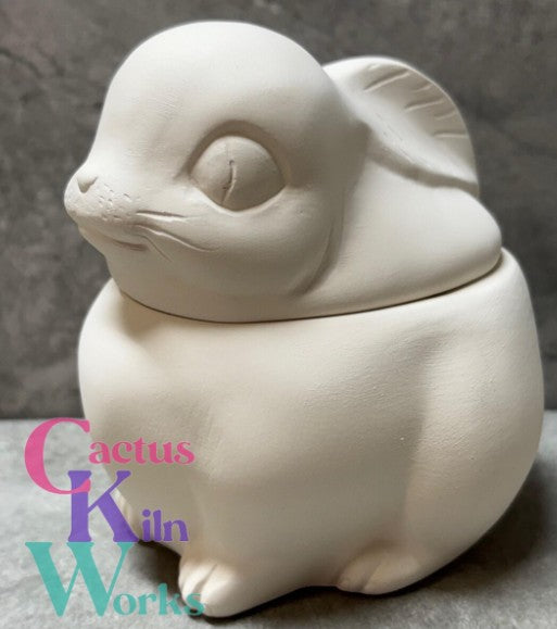 Baby Bunny Rabbit Trinket Box - Ceramic Bisque PYOP
