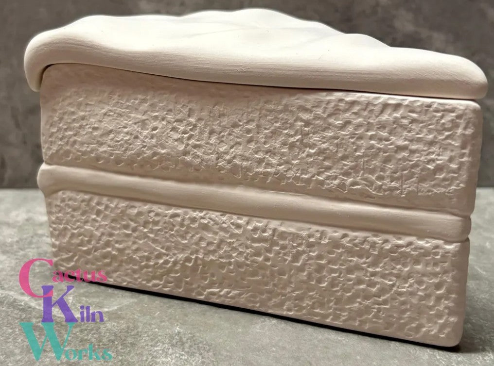 Slice of Celebration Birthday Cake Trinket Box - Ceramic Bisque PYOP