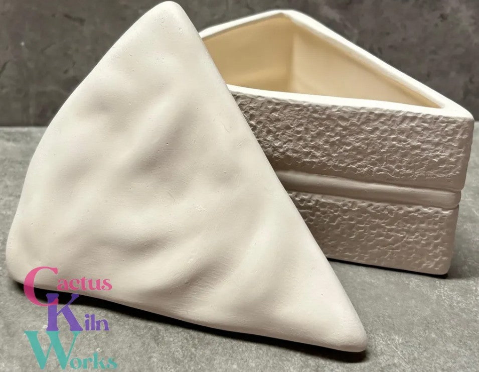 Slice of Celebration Birthday Cake Trinket Box - Ceramic Bisque PYOP