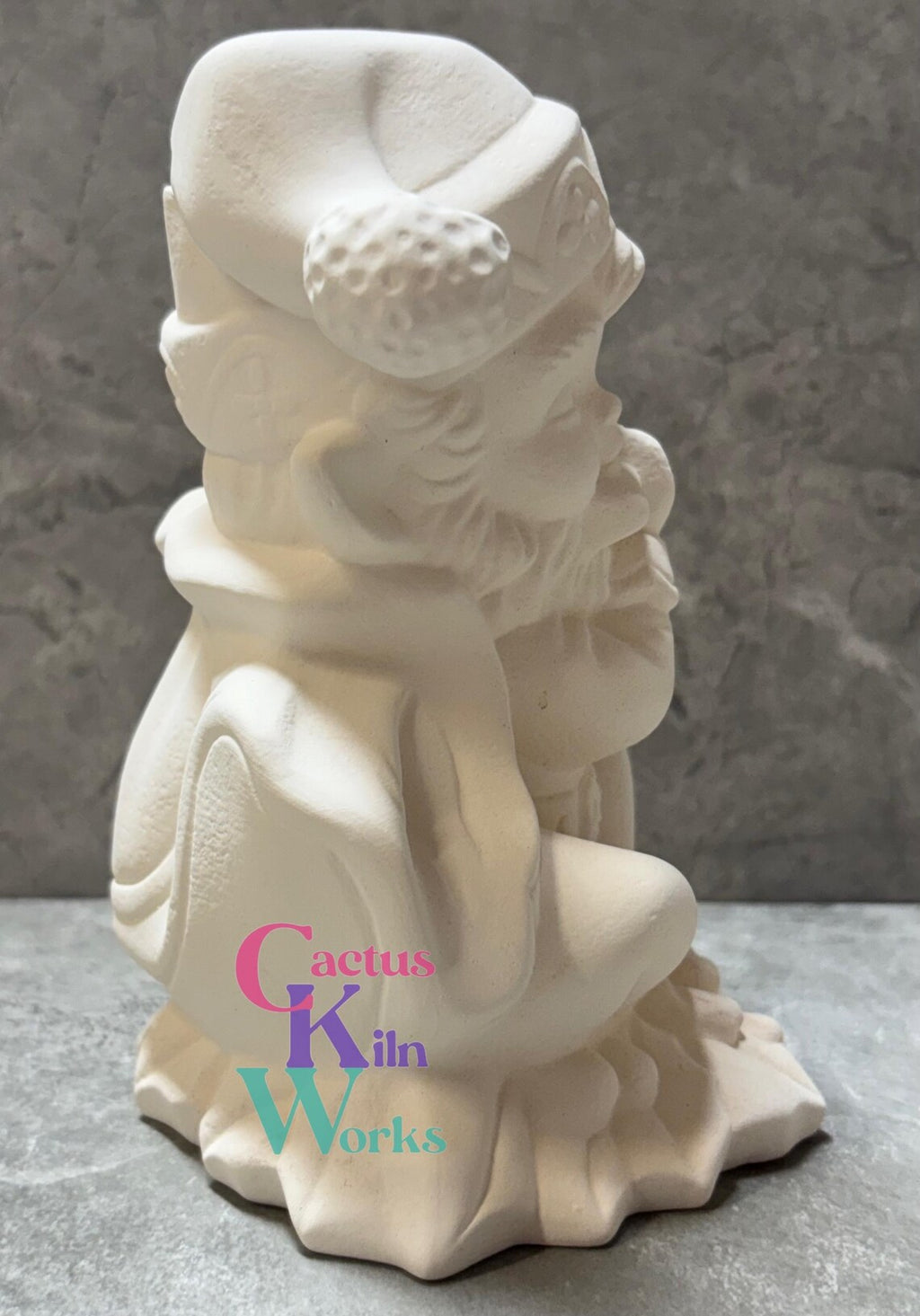 Christmas Elf Playing Flute Coin Bank OR Figure - Ceramic Bisque PYOP
