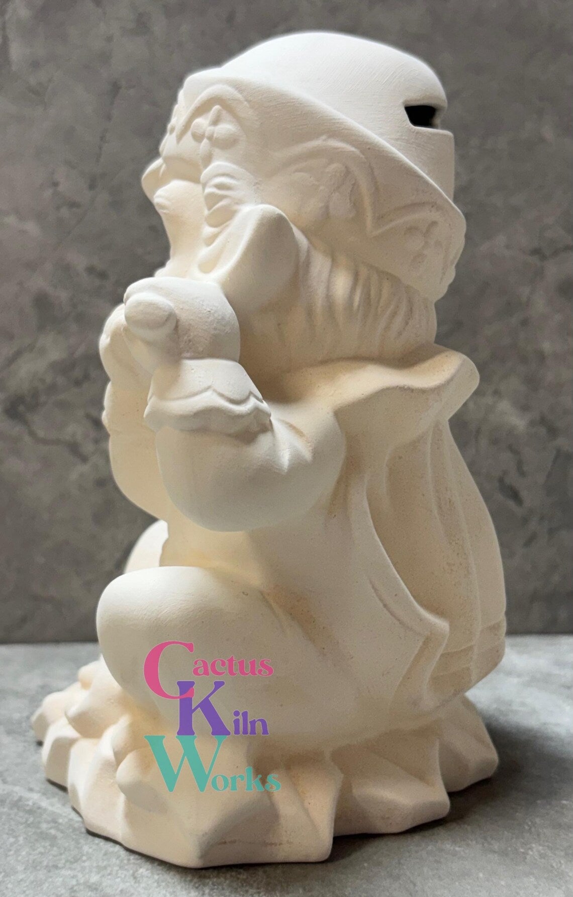 Christmas Elf Playing Flute Coin Bank OR Figure - Ceramic Bisque PYOP