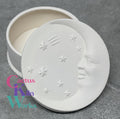Crescent Moon Trinket Box Celestial - Ceramic Bisque PYOP